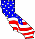 CA State with US Flag.